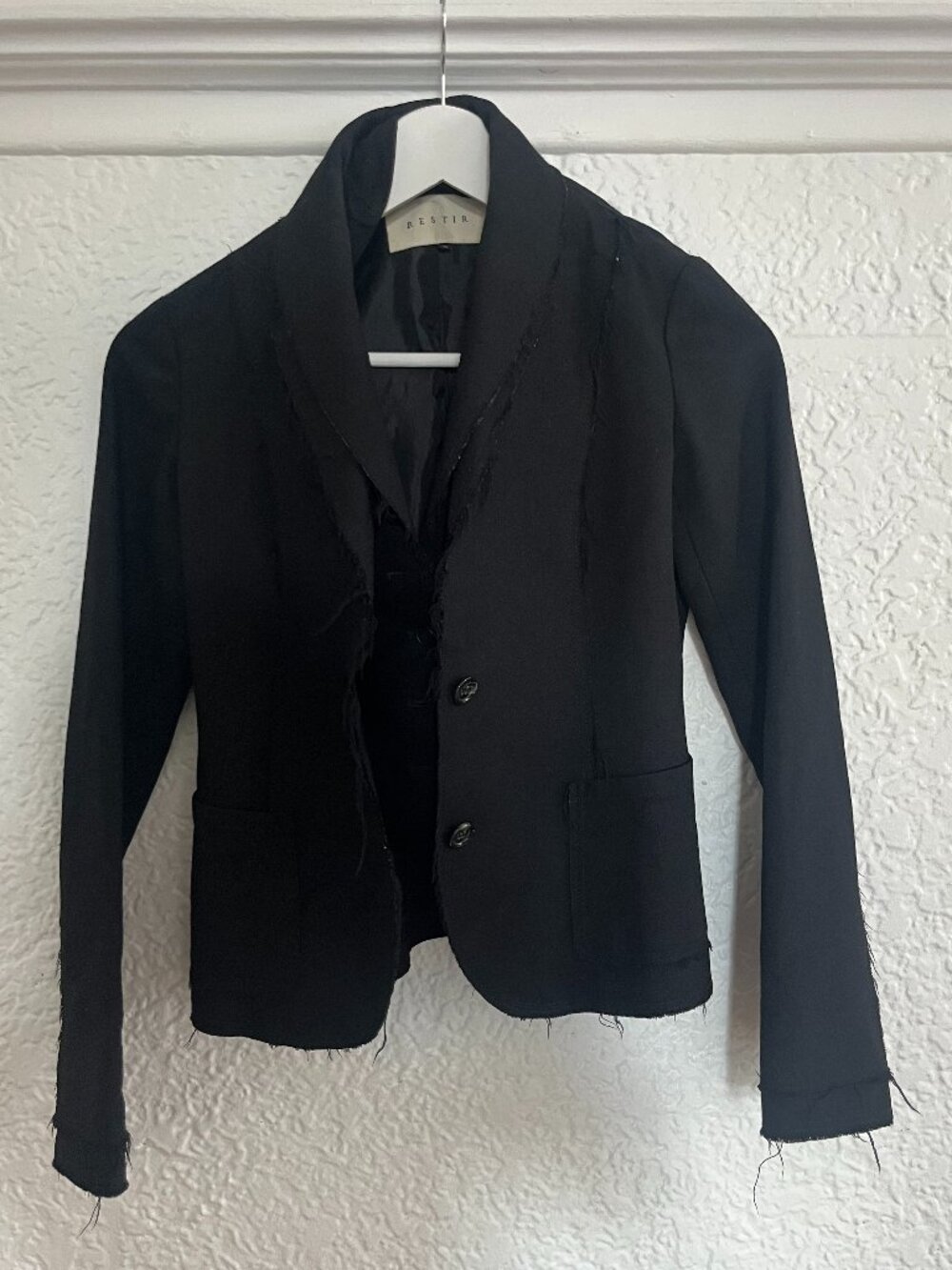RESTIR Japanese Brand Distress Blazer w Waist Attachment